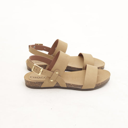 SANDALO BIO DOPPIA FASCIA BEIGE 