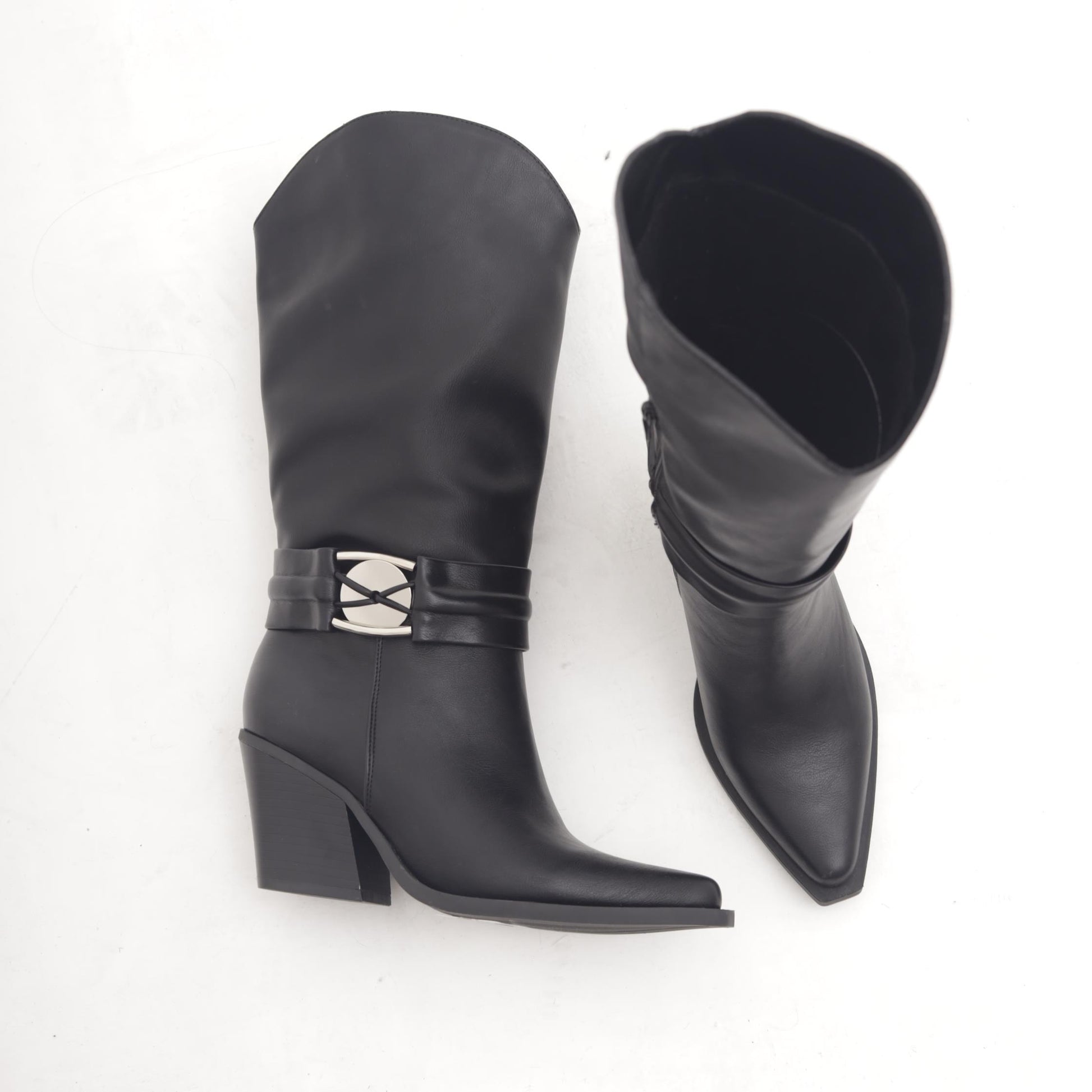 STIVALE TEXANO CINTURINO CAVIGLIA NERO MP2701-2PUNE CHOCOLA