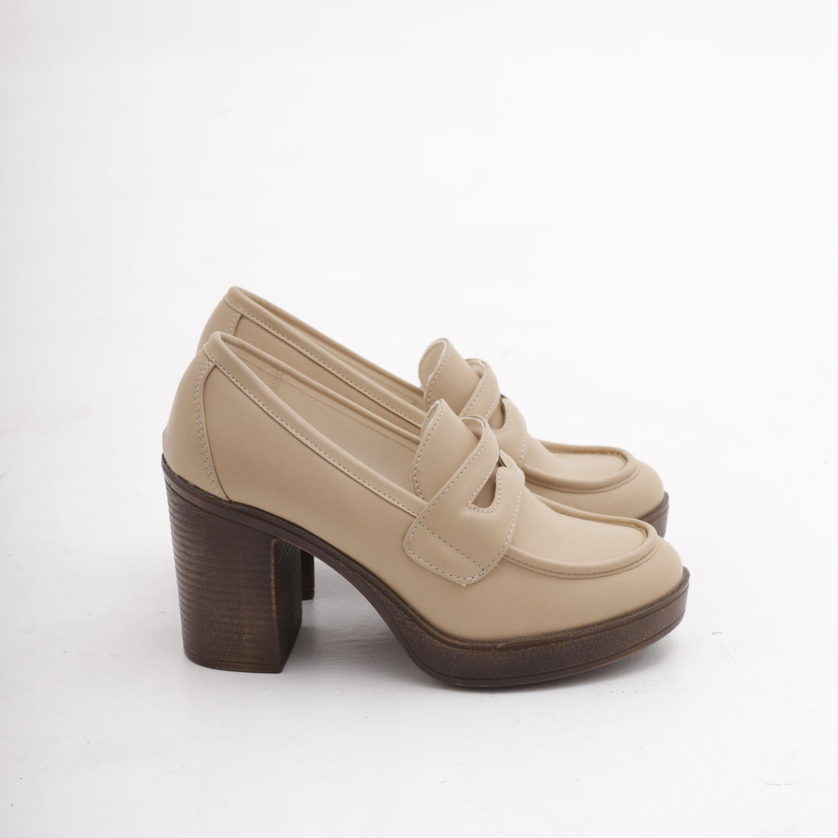 MOCASSINO TACCO BEIGE 