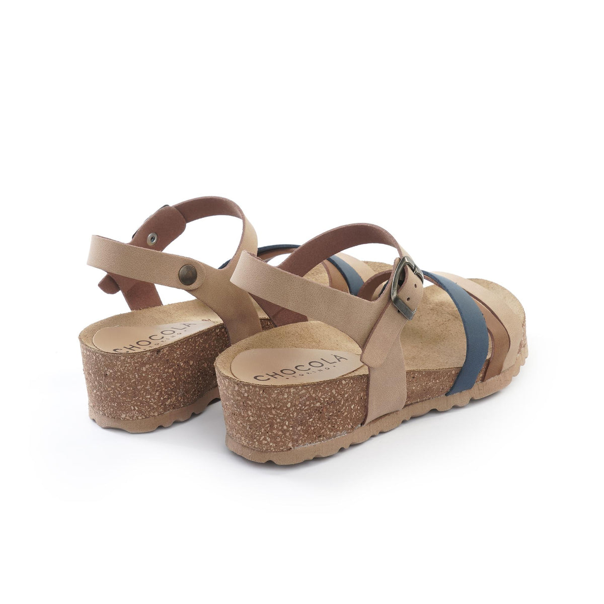 SANDALO BIO ZEPPA FASCE INCROCIATE BLU<BR/> 