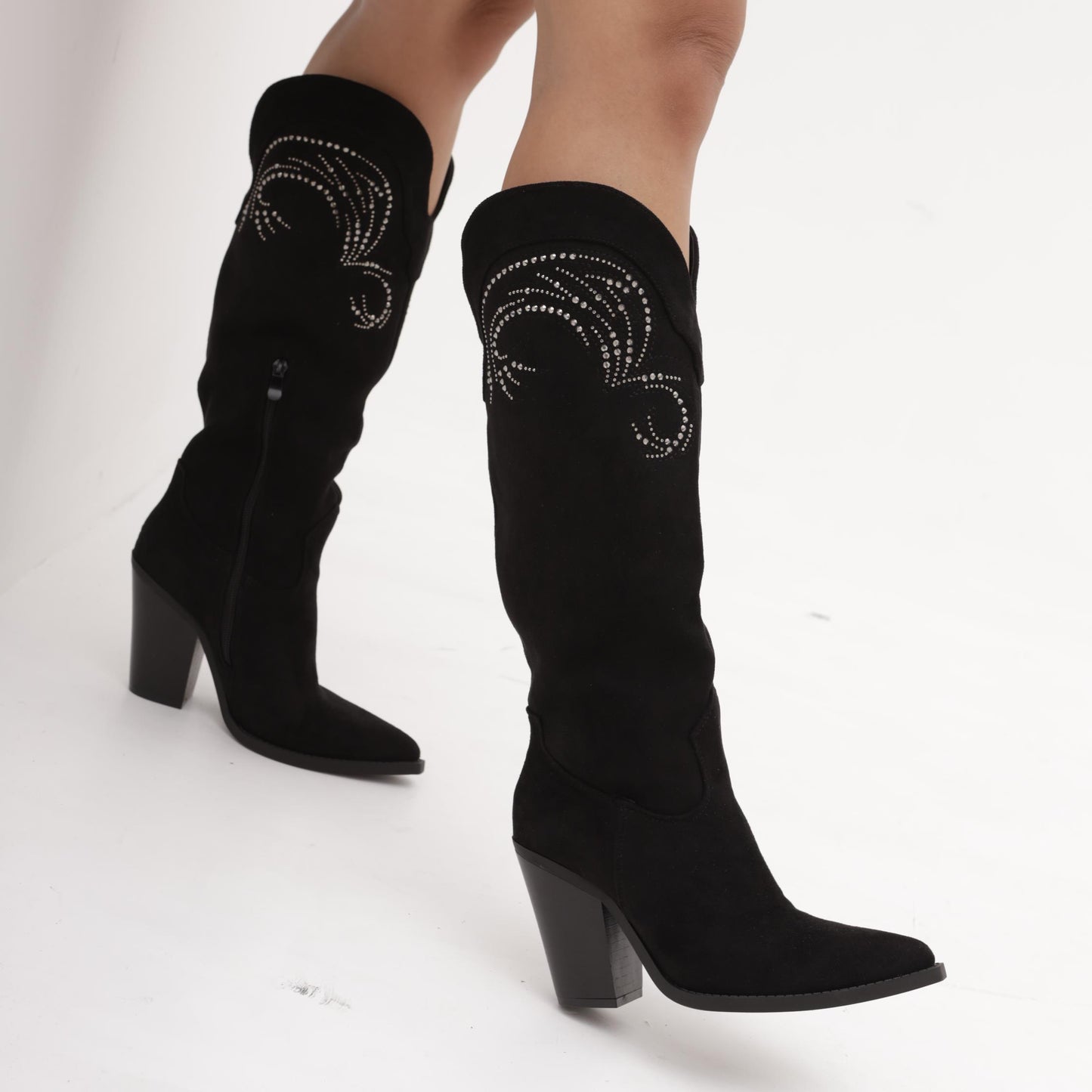STIVALE CAMPEROS STRASS NERO<BR/> 