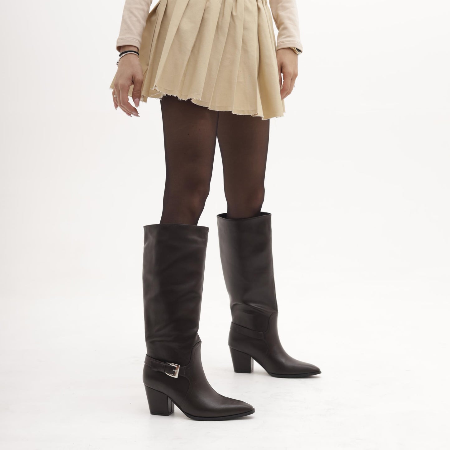 STIVALE TACCO FIBBIA TESTA DI MORO MP2738-3PUTM CHOCOLA