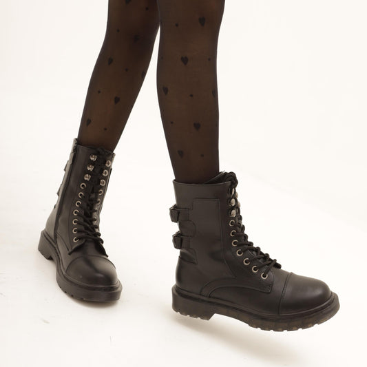 ANFIBIO CON FIBBIE E PUNTALE NERO MP728PUNE CHOCOLA