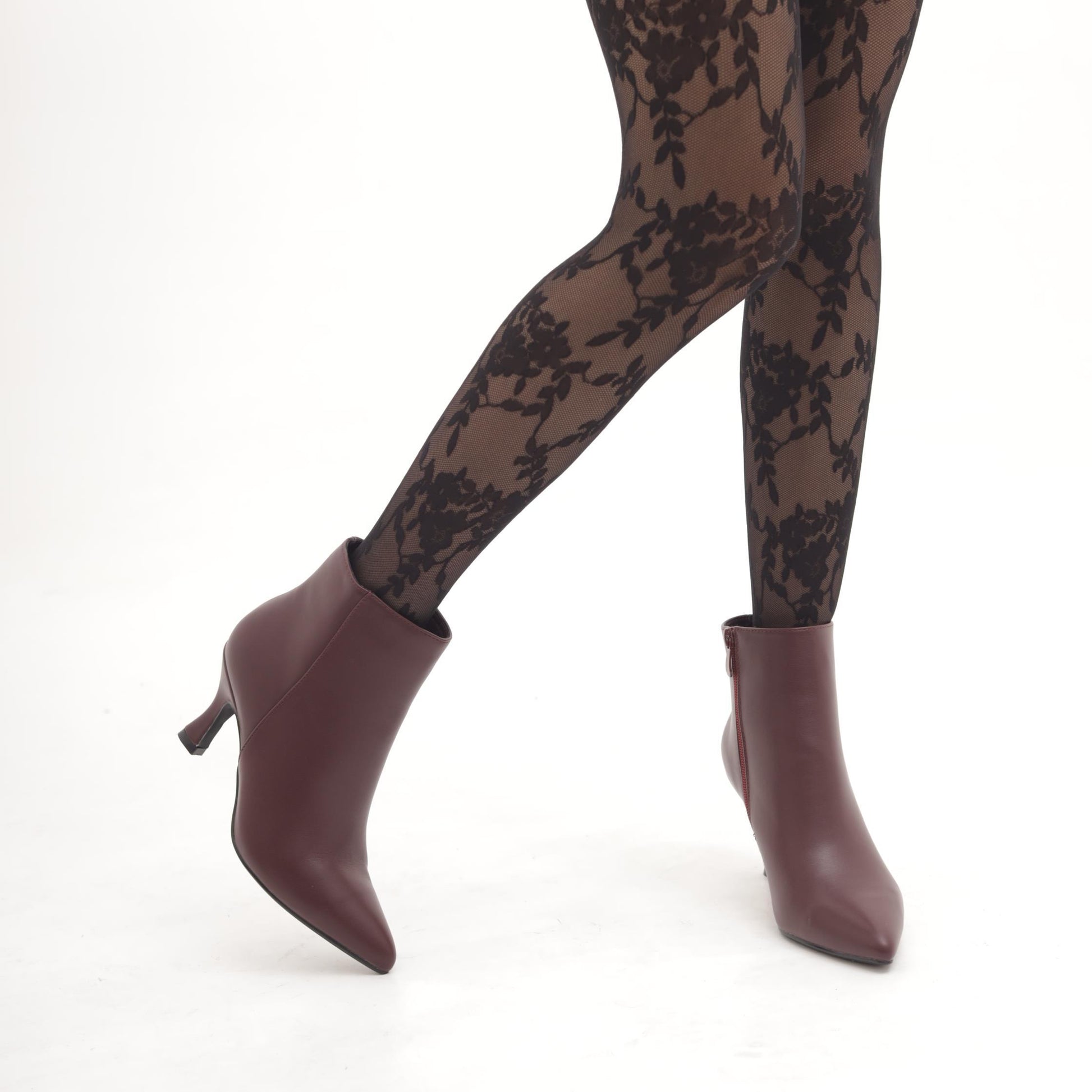 TRONCHETTO BASSO LISCIO BORDEAUX 