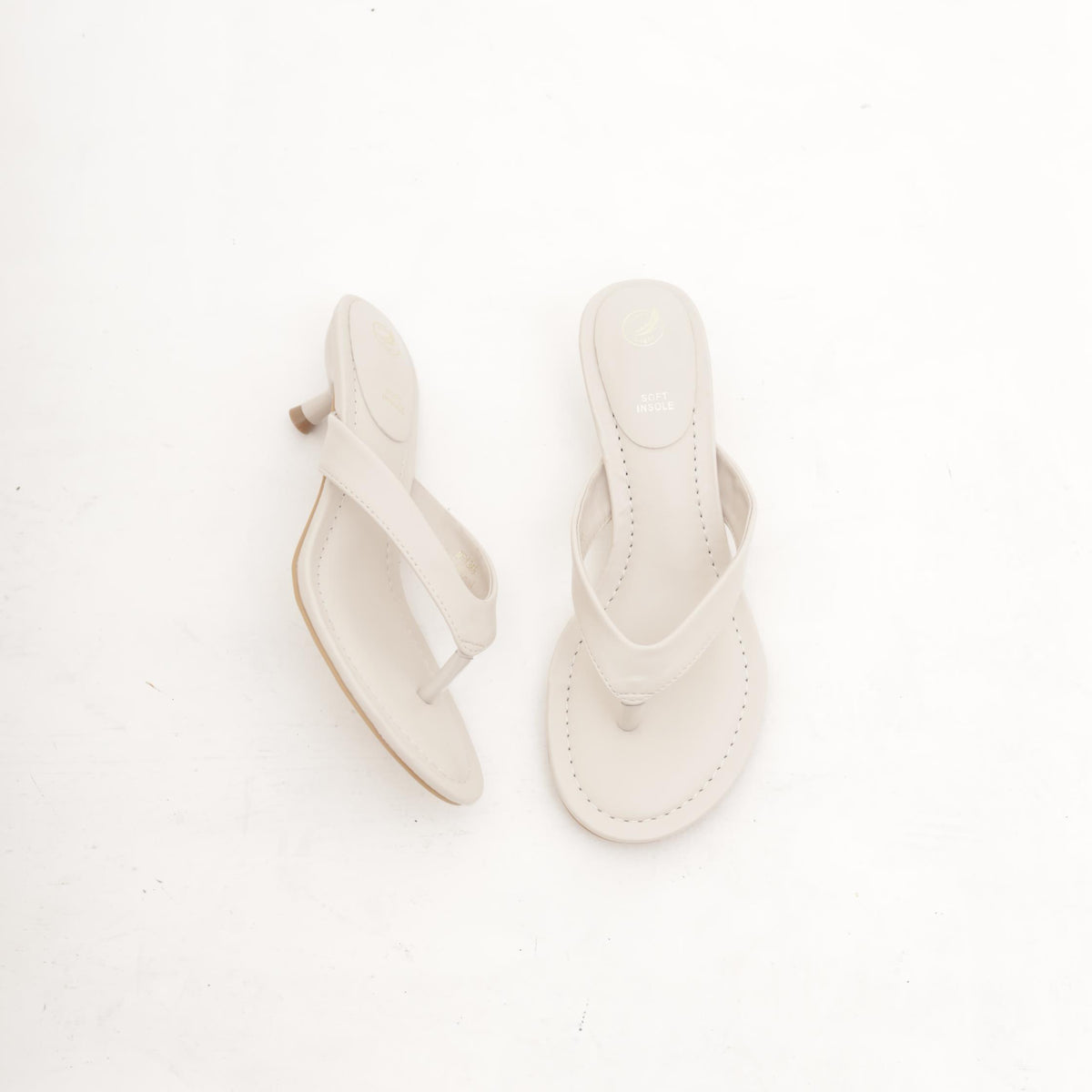 SANDALO INFRADITO CON TACCO BEIGE 