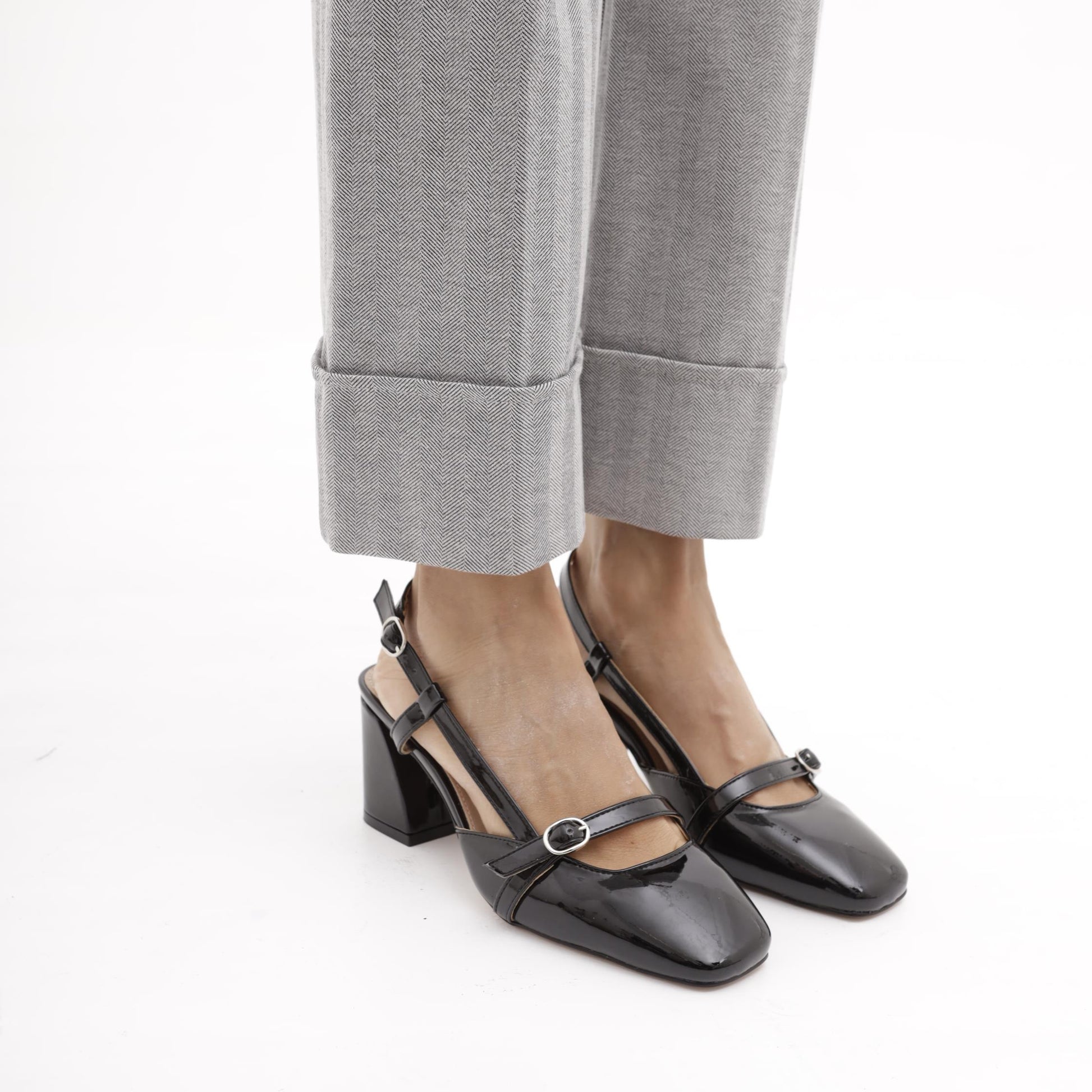 SLINGBACK CINTURINO NERO 