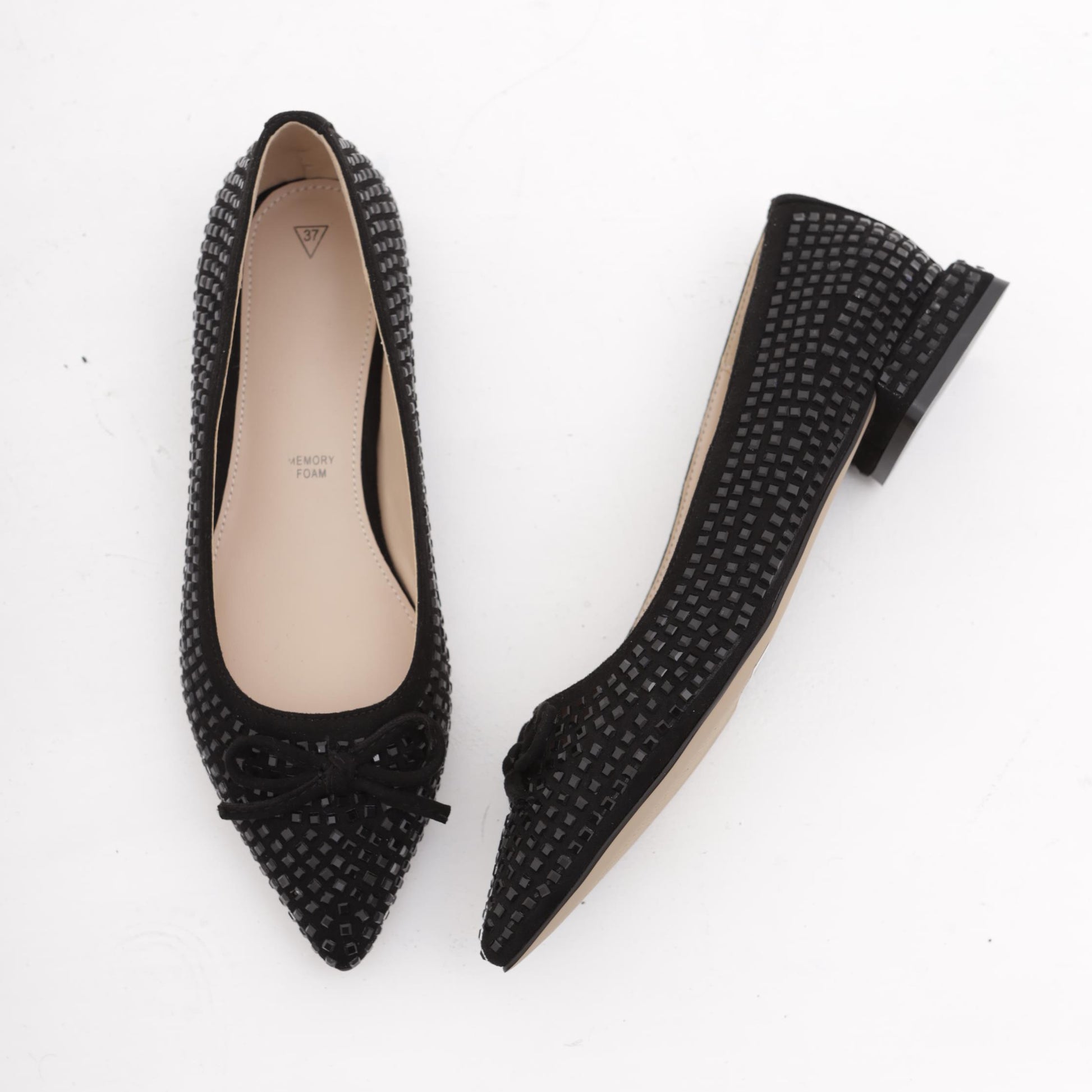 DECOLLETE' FLAT GLITTER NERO 