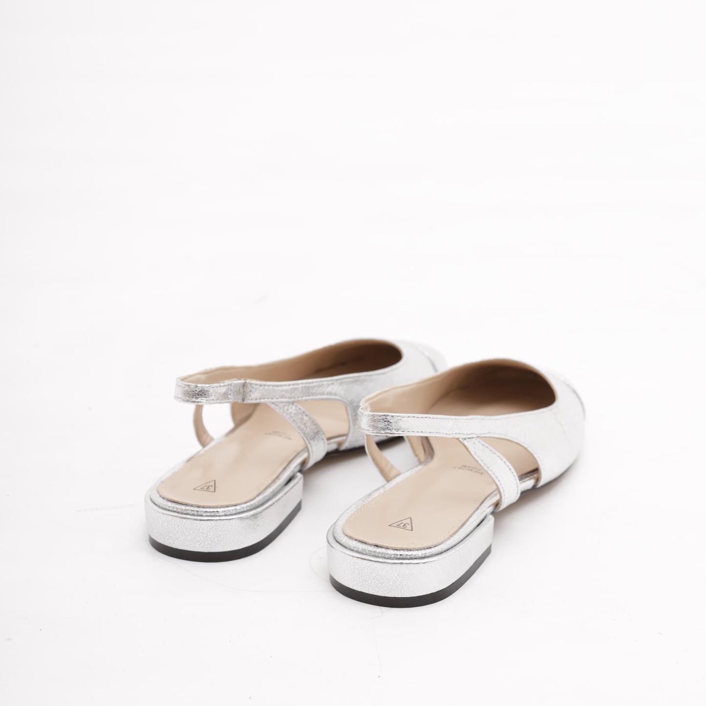 SLINGBACK FLAT PUNTALE ARGENTO 
