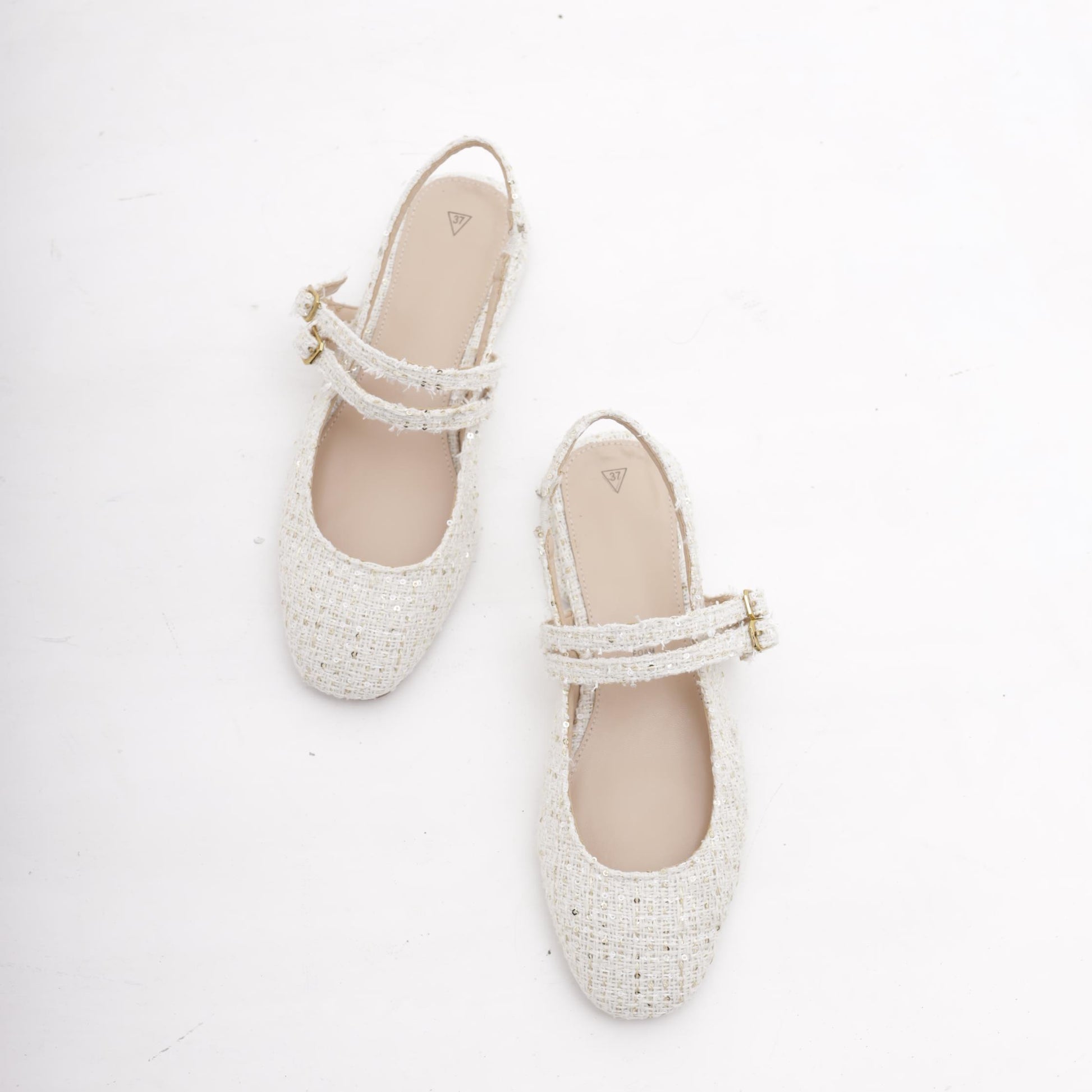 SLINGBACK FLAT TWEED PANNA 