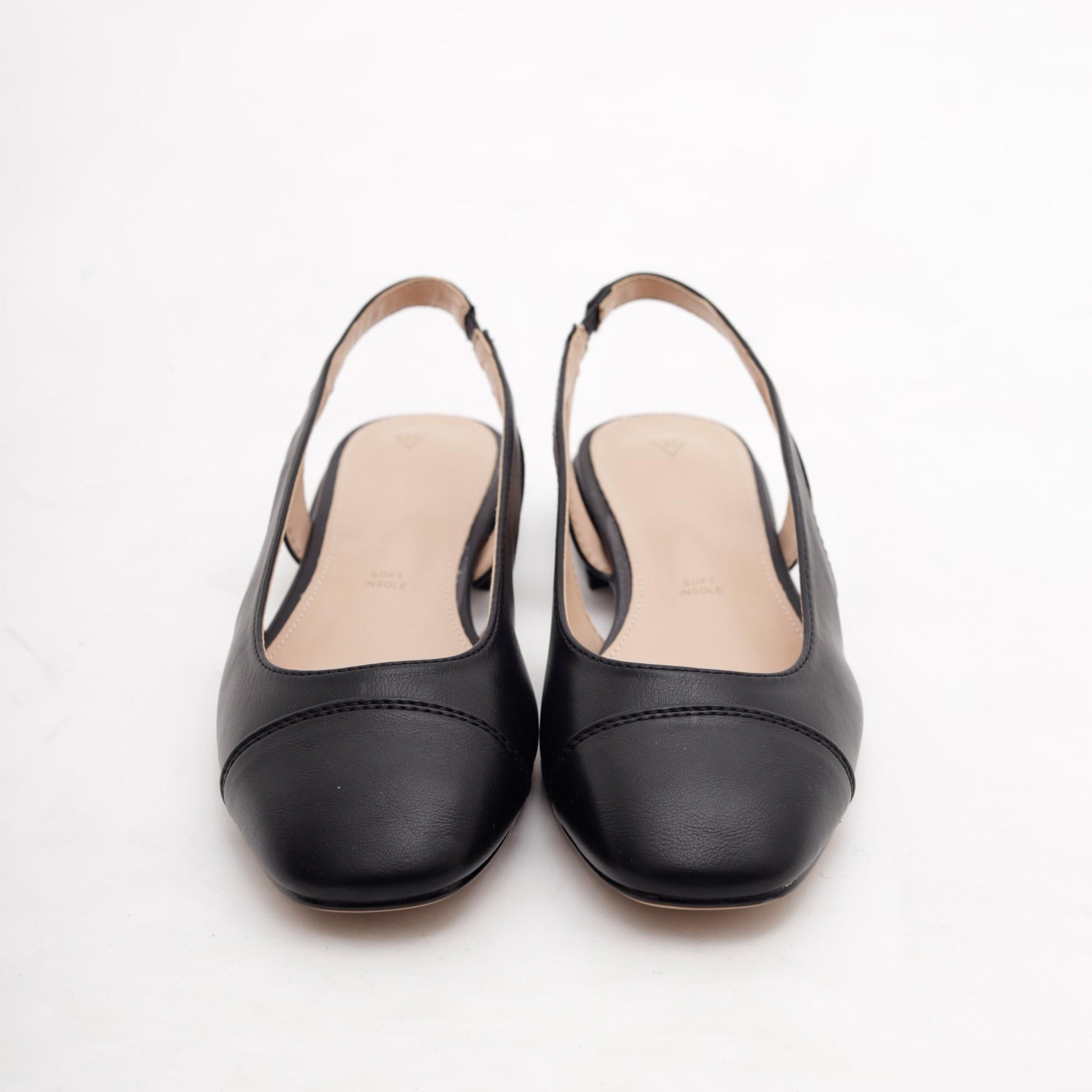SLINGBACK FLAT PUNTALE NERO 