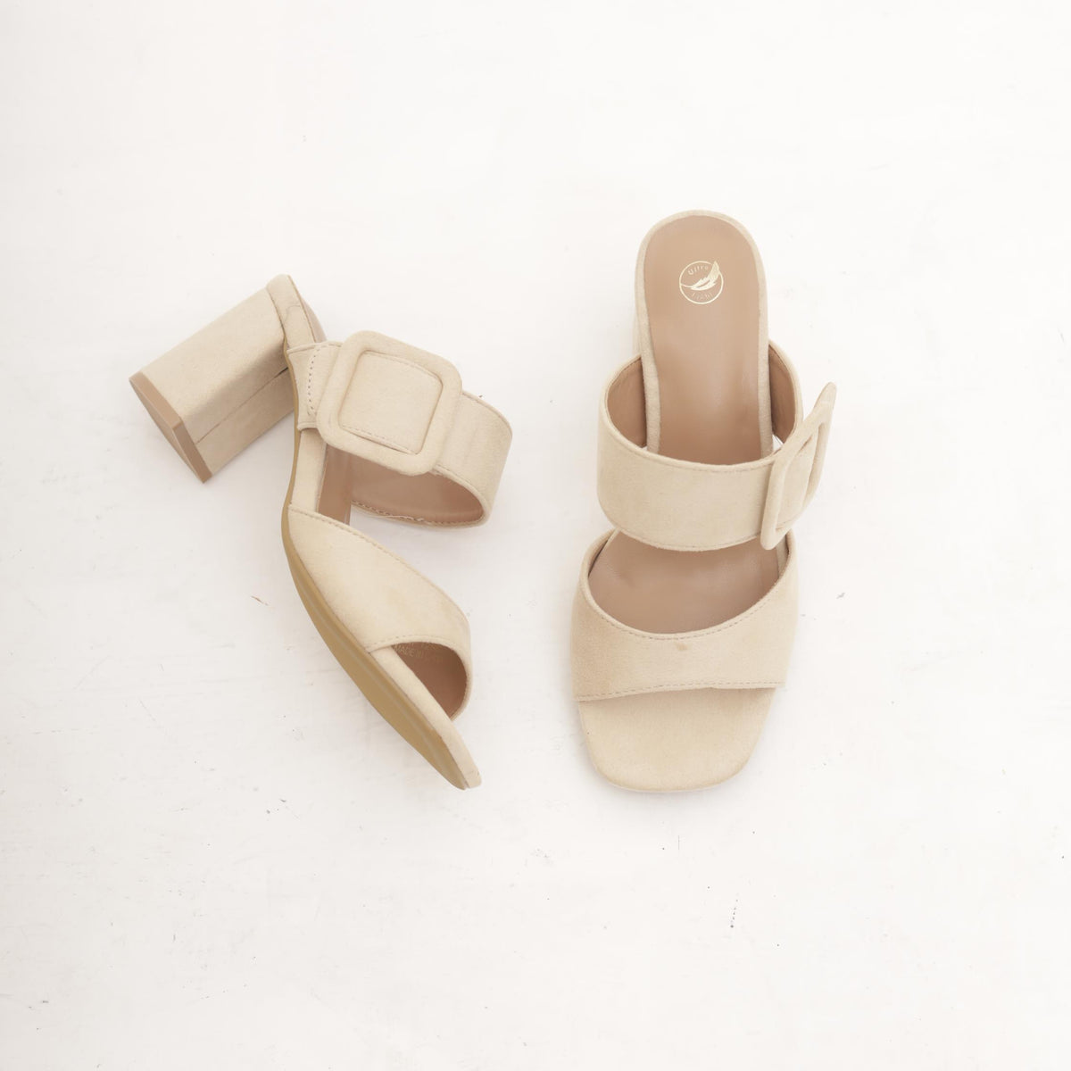 SANDALO DOPPIA FASCIA FIBBIA BEIGE 