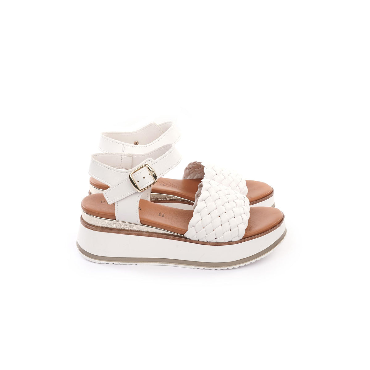 SANDALO ZEPPA TRECCIA BIANCO<BR/> 