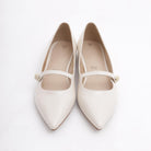 DECOLLETE' FLAT CINTURINO PANNA 