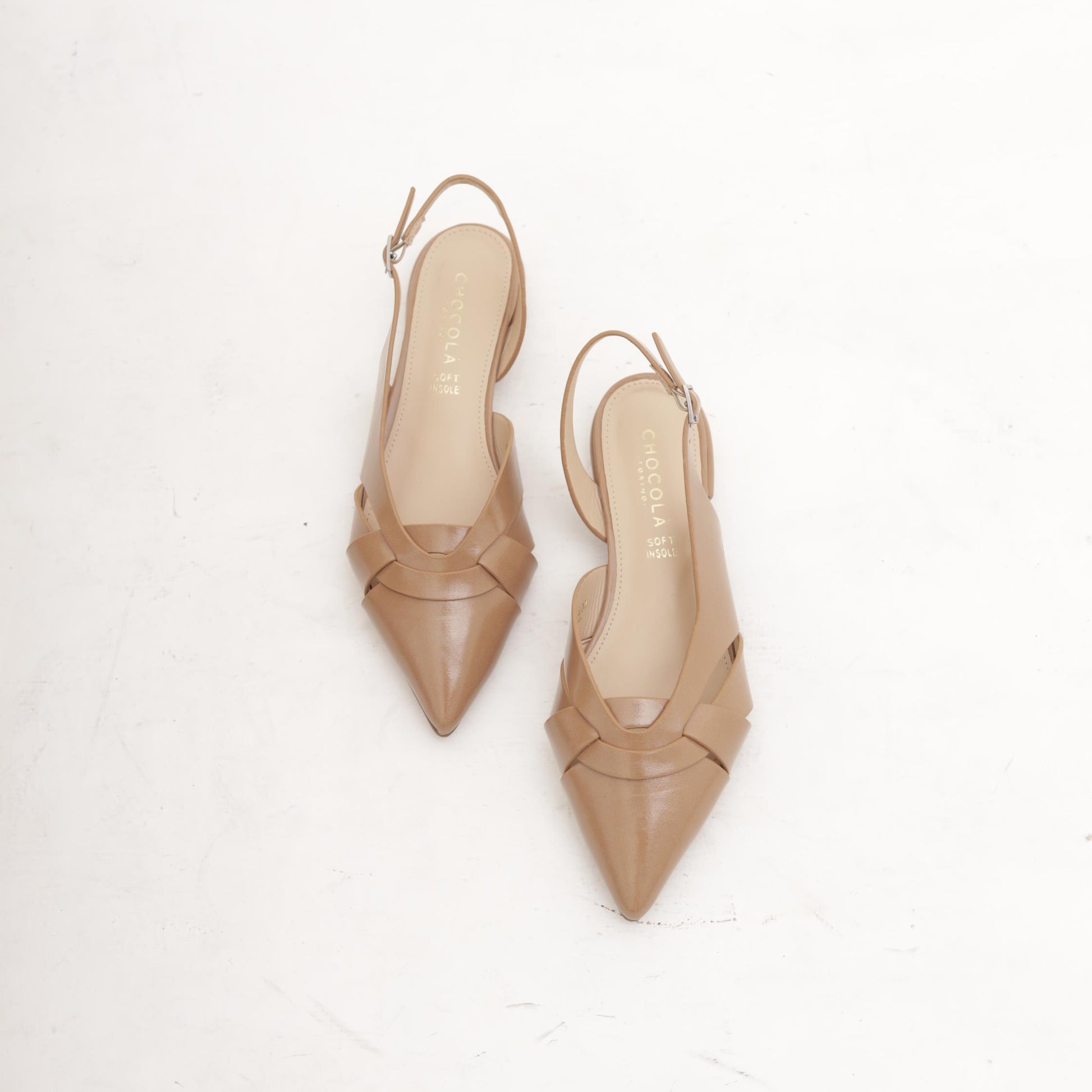 SLINGBACK FASCE INCROCIATE DARK NUDE 
