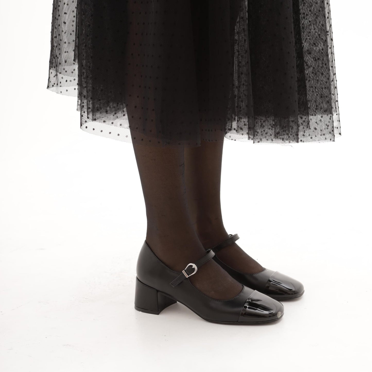 MARY JANE PUNTALE 1 CINTURINO NERO MP8002PUNE CHOCOLA