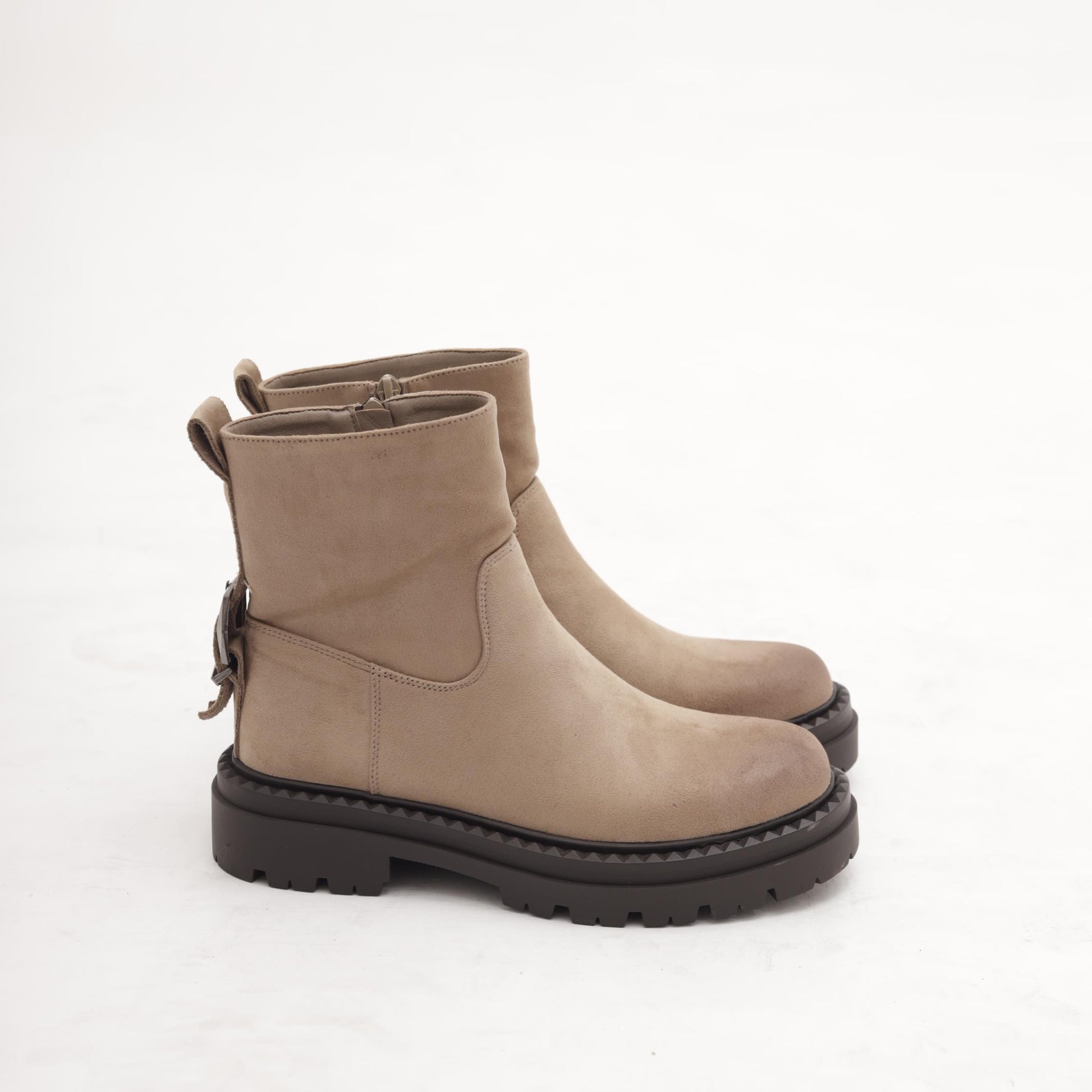 STIVALETTO FIBBIA POSTERIORE TAUPE 