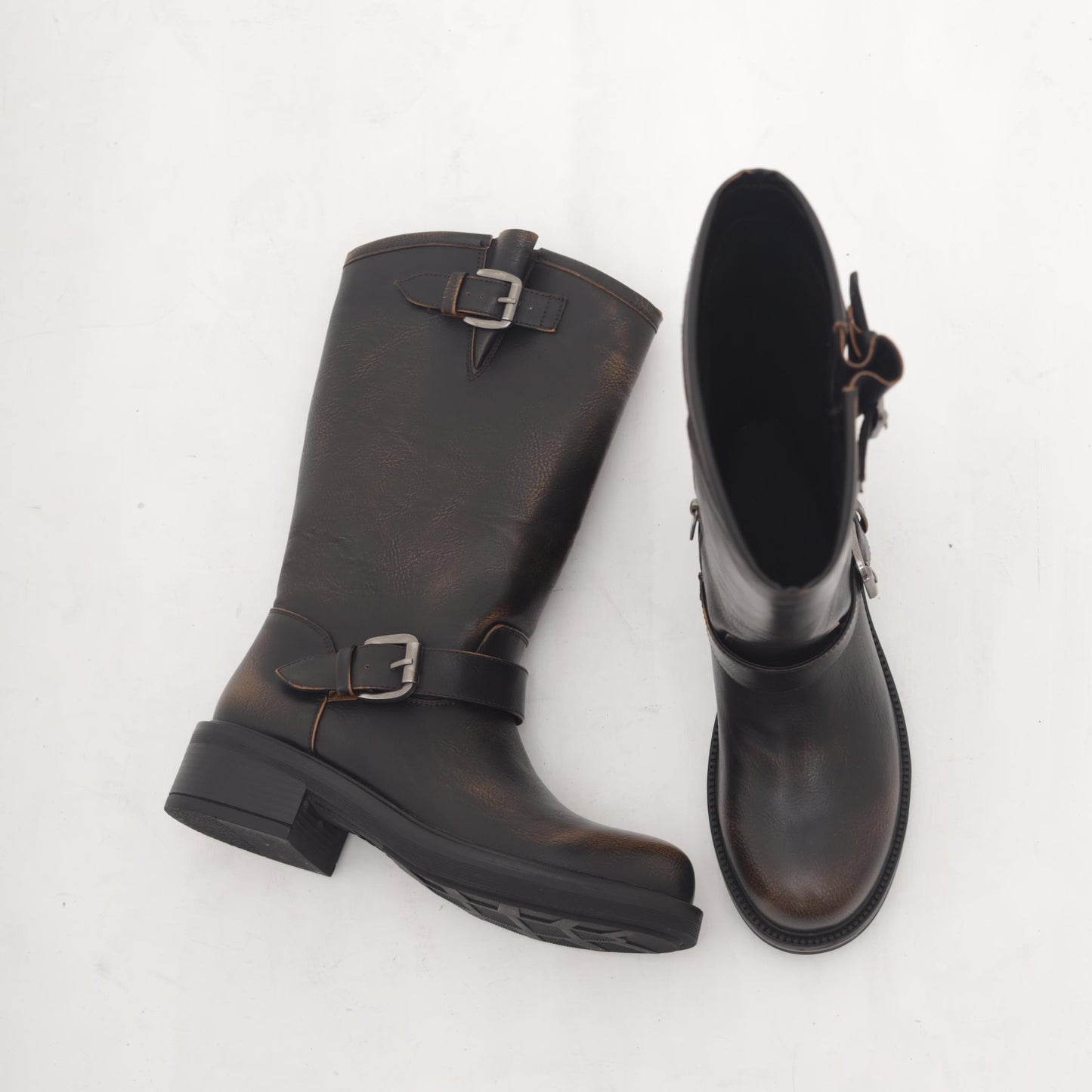 STIVALE BIKER ALTO MARRONE 