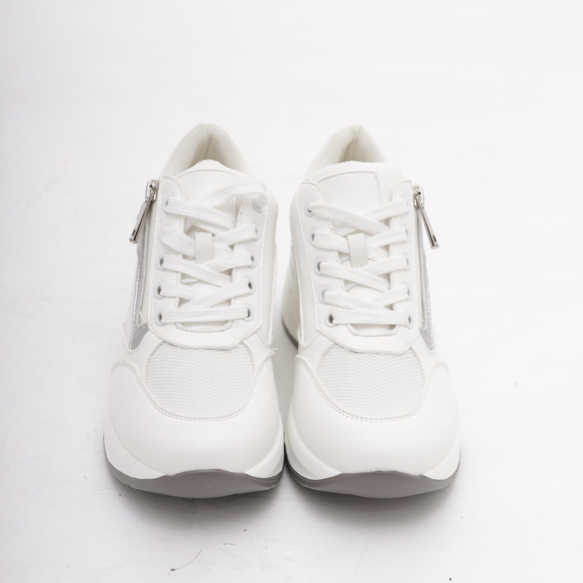SNEAKERS ALTA ZIP BIANCO<BR/> 
