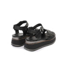 SANDALO ZEPPA TRECCIA NERO<BR/> 