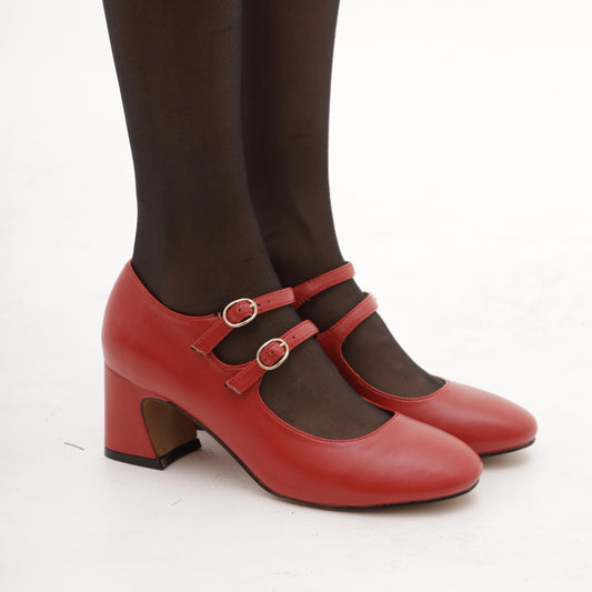 MARY JANE 2 CINTURINI ROSSO MP70012-1PUROSSO CHOCOLA