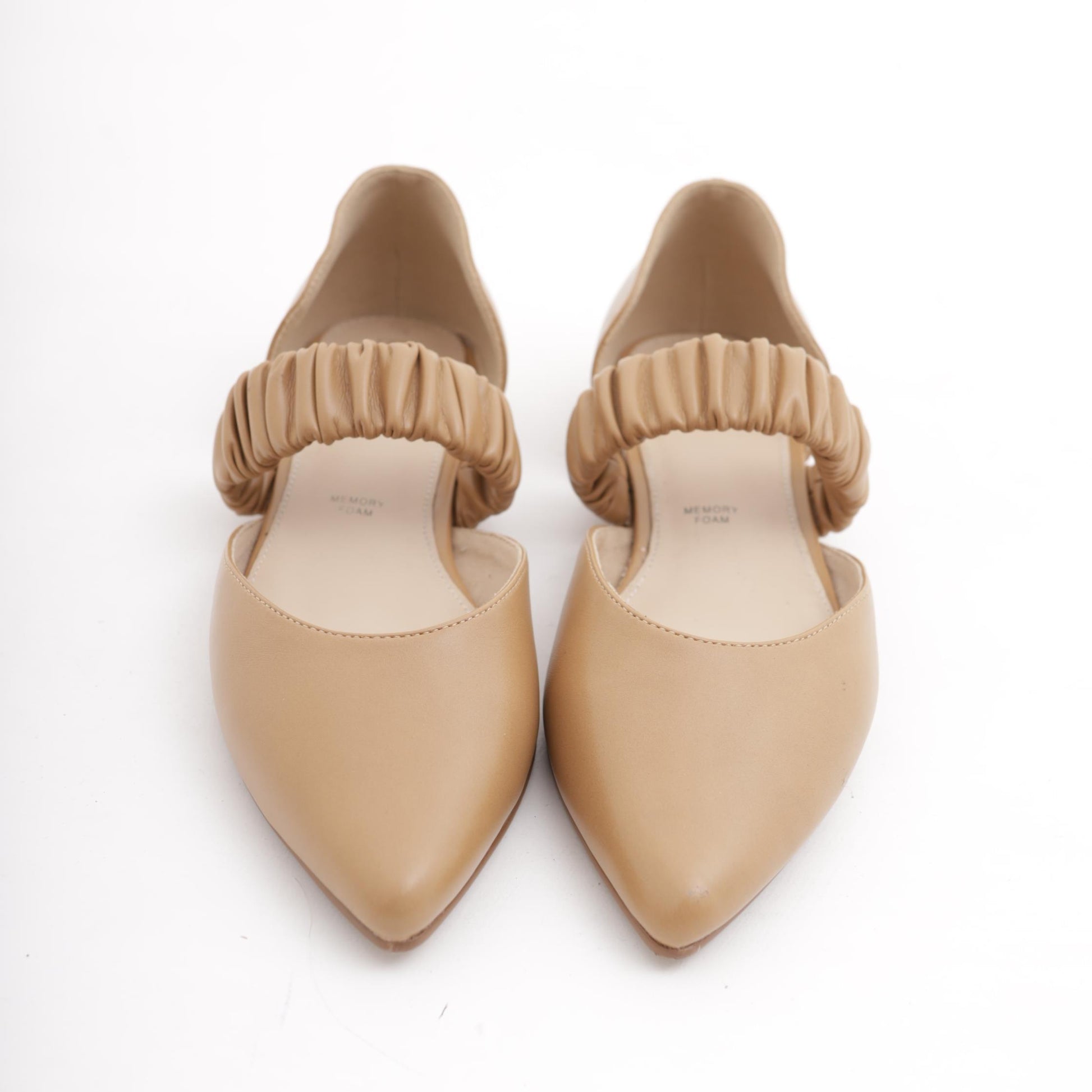 DECOLLETE D'ORSAY FLAT ELASTICO CUOIO 