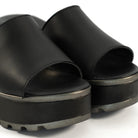 CIABATTA FASCIA VERA PELLE NERO<BR/> 