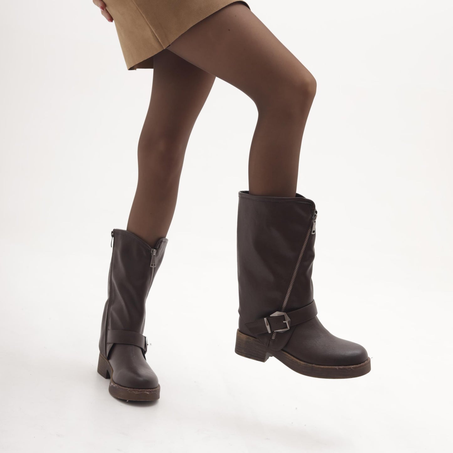 STIVALE BIKER ZIP TESTA DI MORO MP2745-5PUTM CHOCOLA