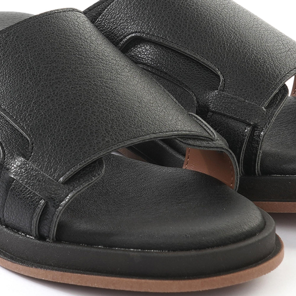 CIABATTINA FASCIONE NERO<BR/> 