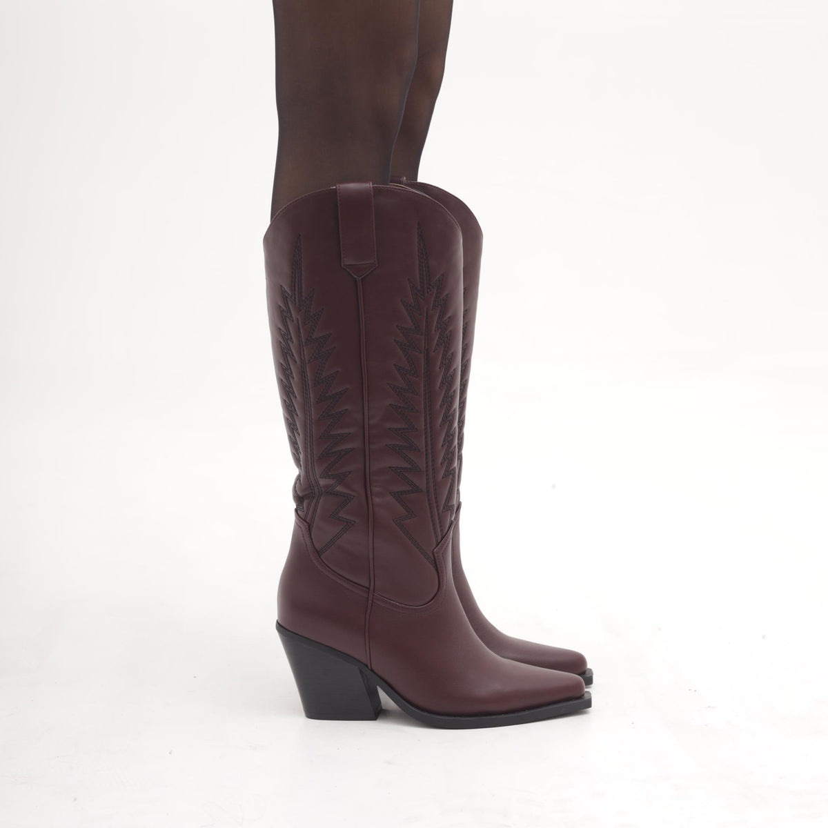 STIVALE TEXANO TACCO BORDEAUX 