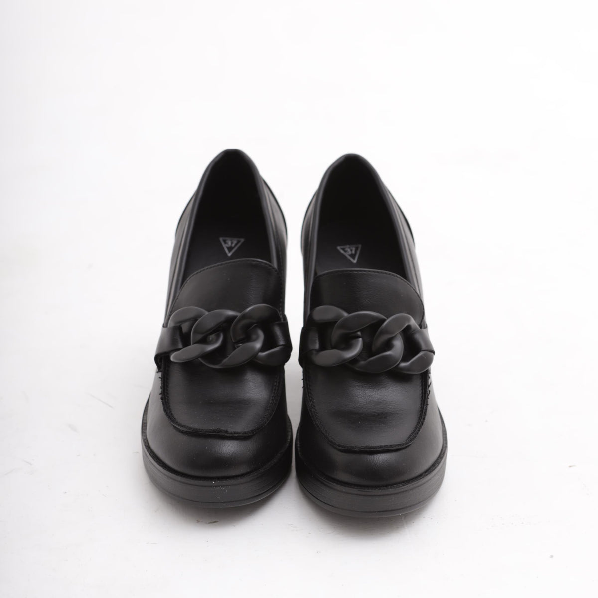 MOCASSINO TACCO CATENA NERO 