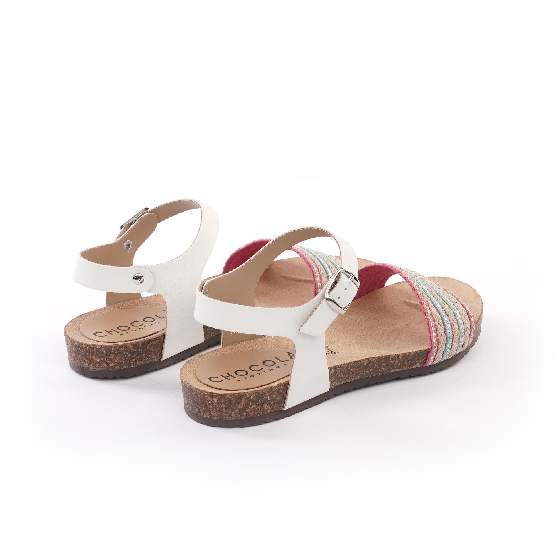 SANDALO BIO FLAT FASCIA CORDA BIANCO<BR/> 