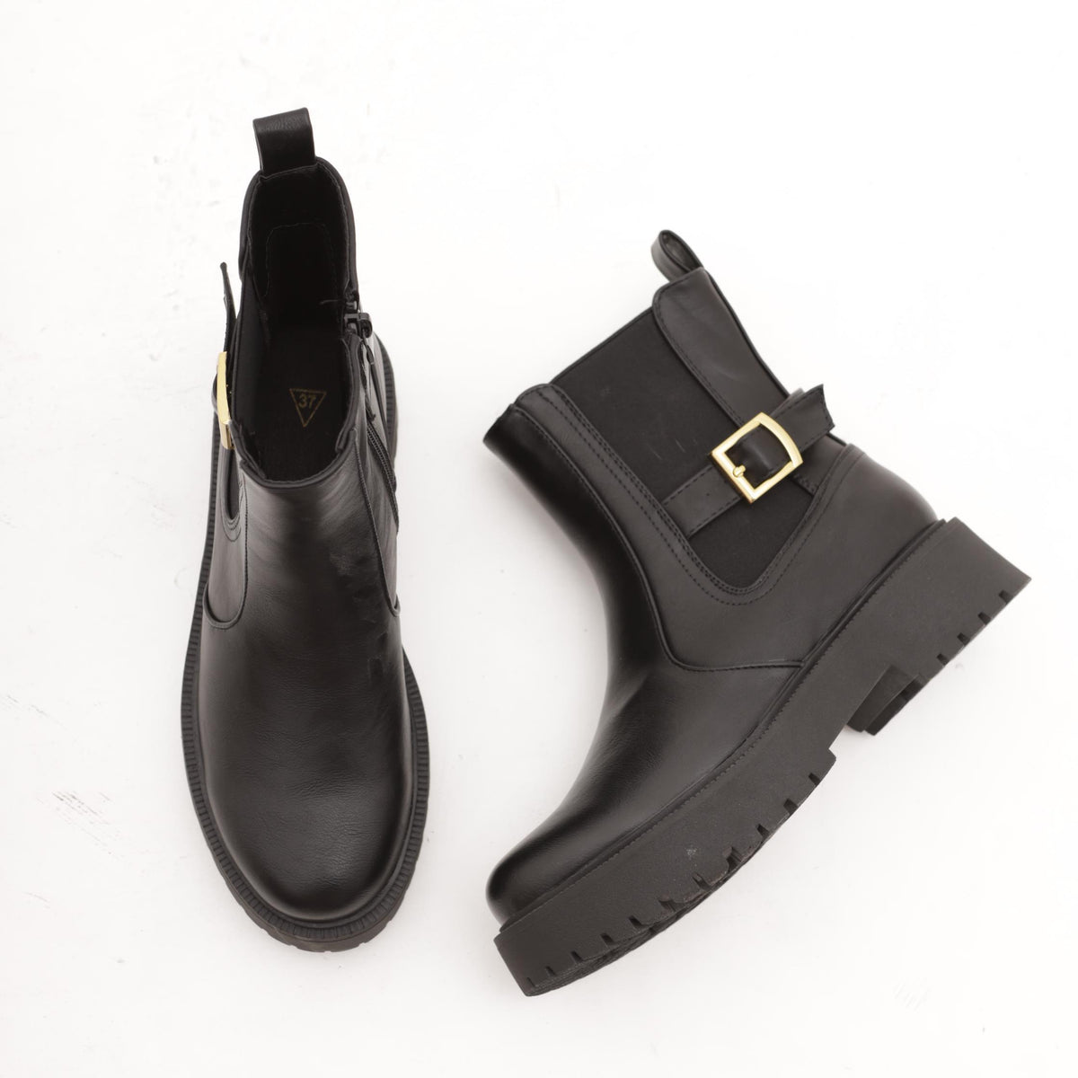 STIVALETTO ELASTICI BASSO FIBBIA NERO 