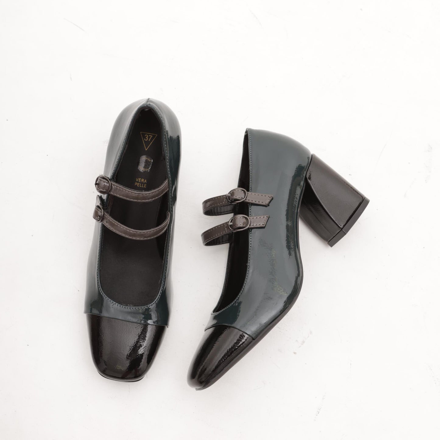 MARY JANE BICOLORE 2 CINTURINI VERDE 