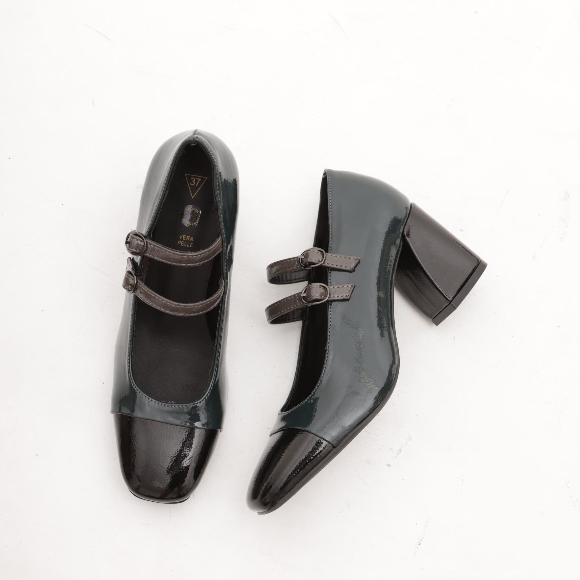 MARY JANE BICOLORE 2 CINTURINI VERDE 