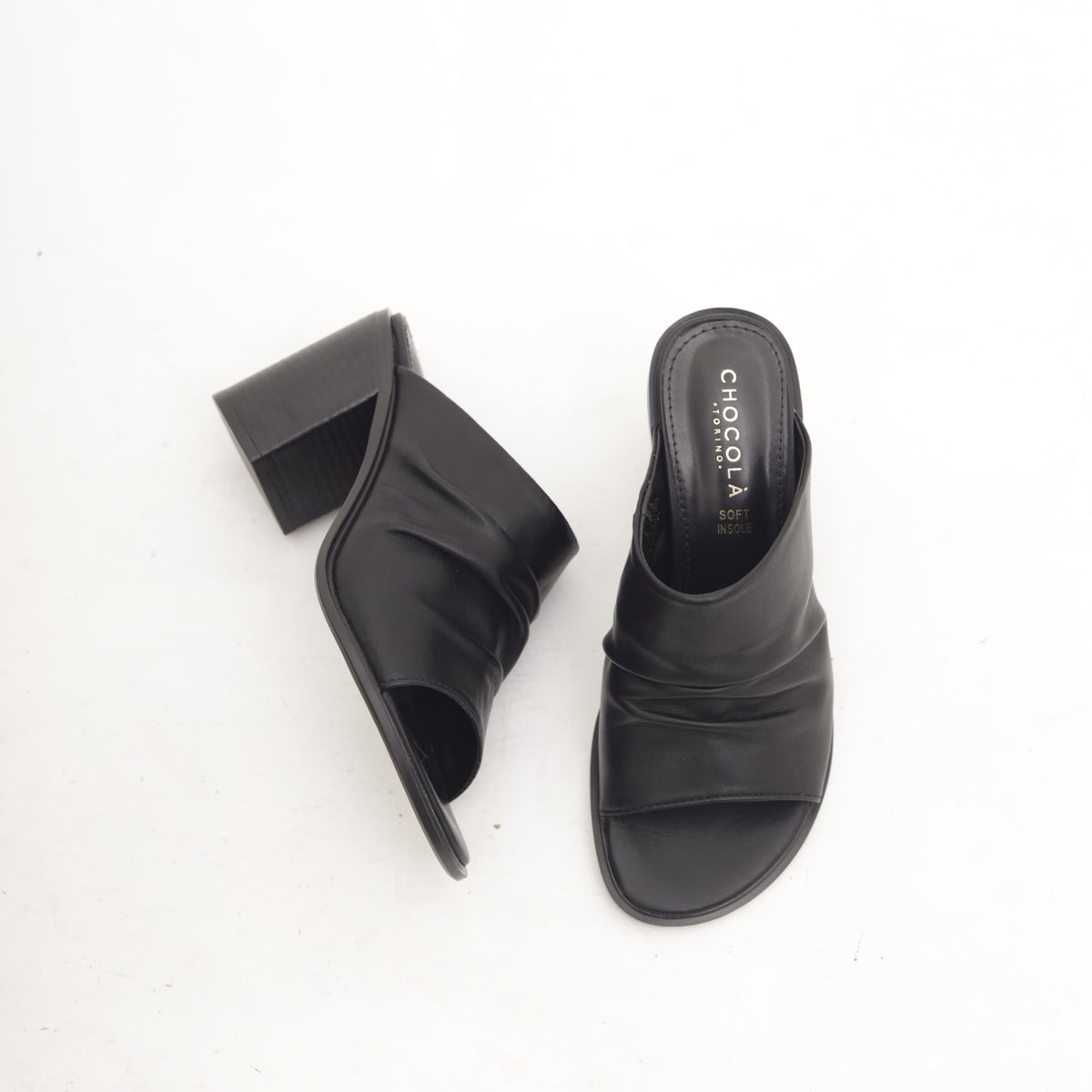 SANDALO FASCIA ARRICCIATO NERO 