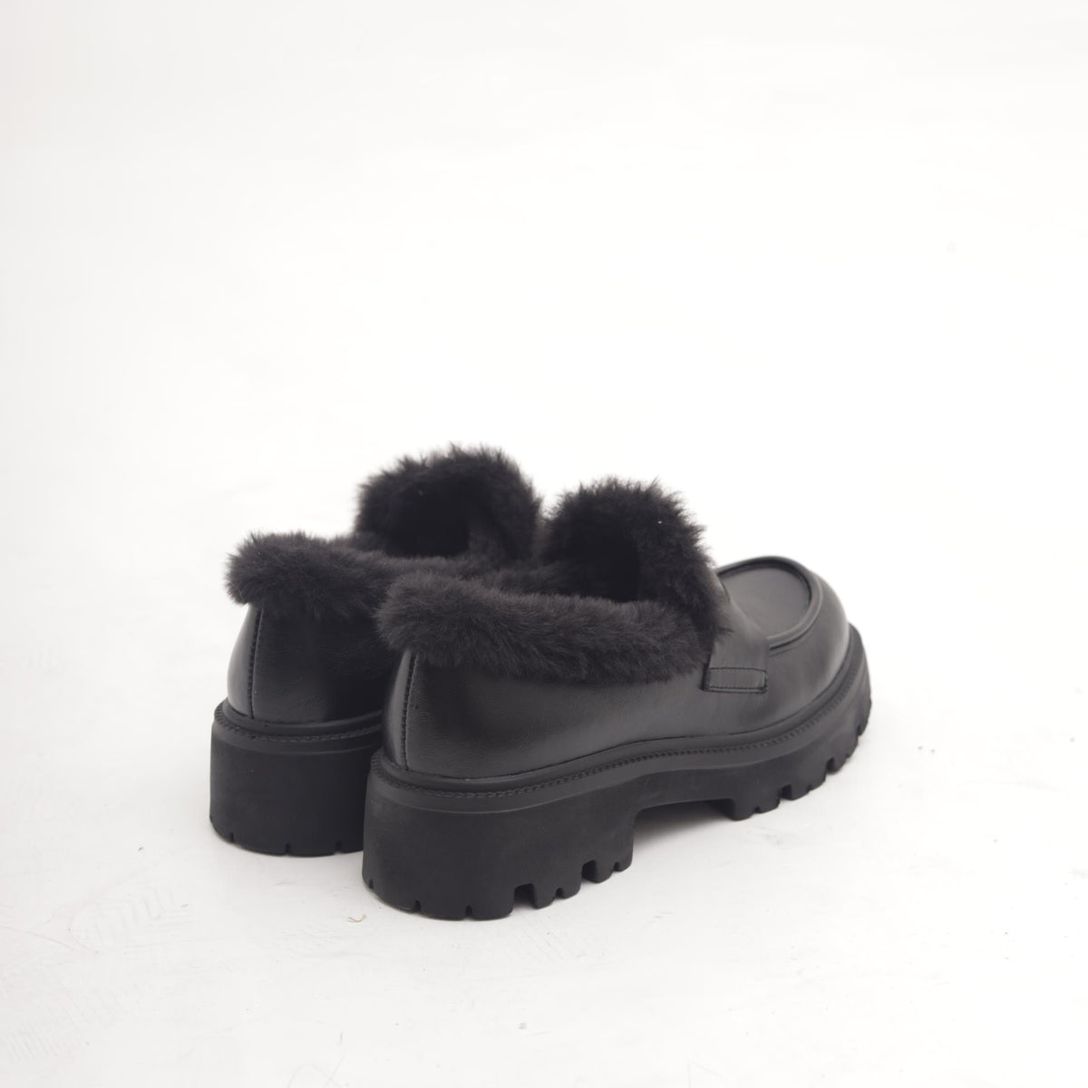 MOCASSINO SUOLA ALTA FUR NERO 