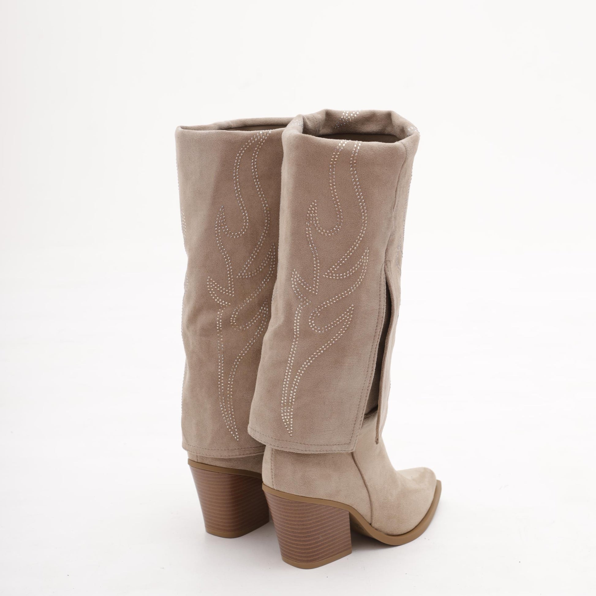 CAMPEROS ALTO RISVOLTATO RICAMO TORTORA MP736-7MFTA CHOCOLA