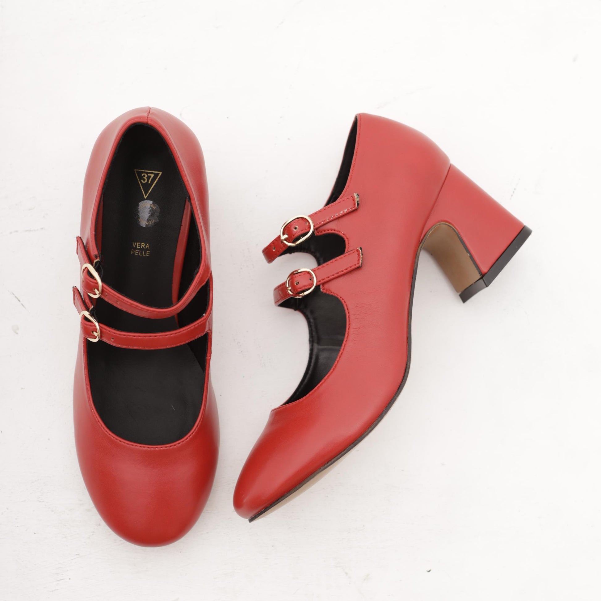 MARY JANE 2 CINTURINI ROSSO MP70012-1PUR CHOCOLA