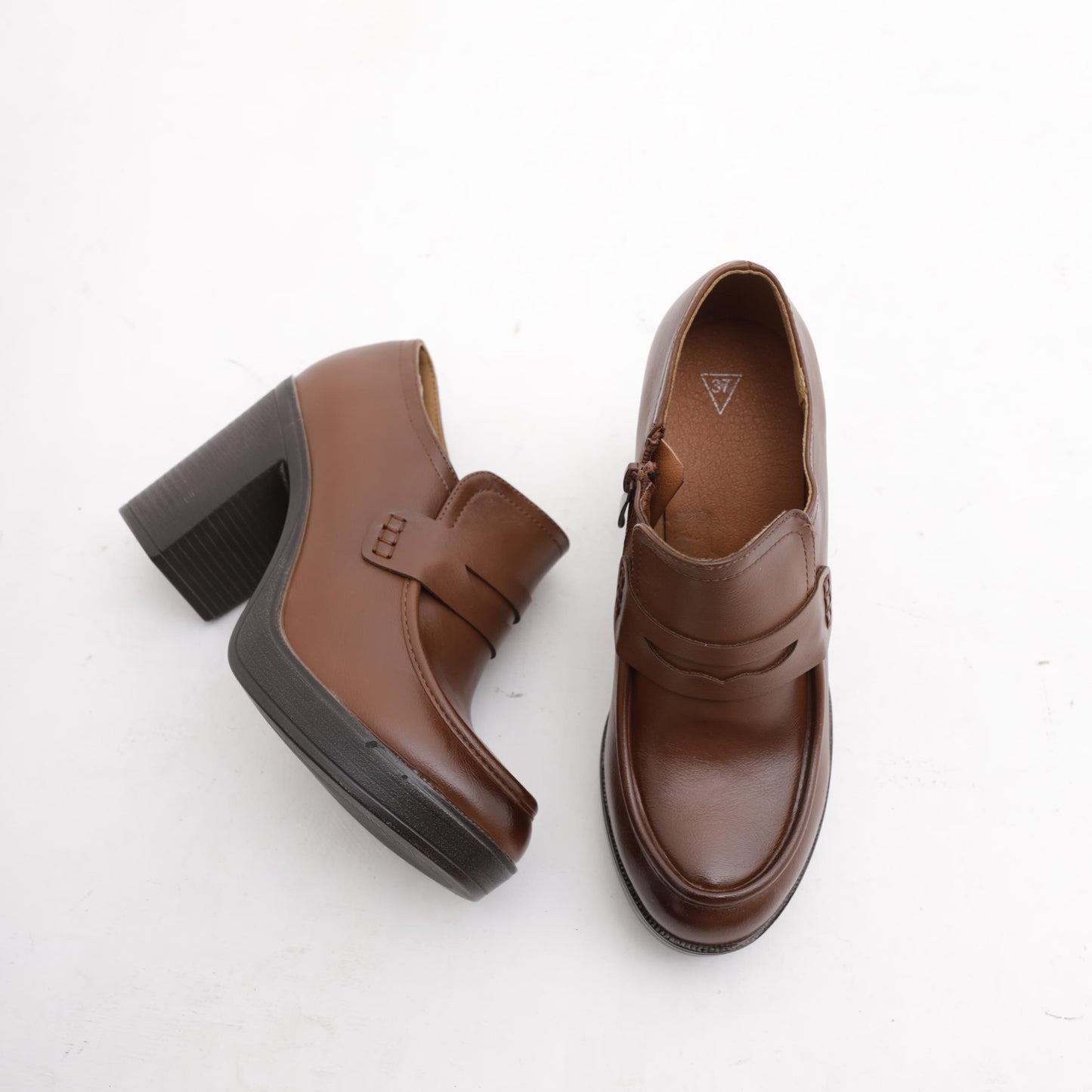 TRONCHETTO MOCASSINO TACCO MARRONE MP354-13PUMARRONE CHOCOLA