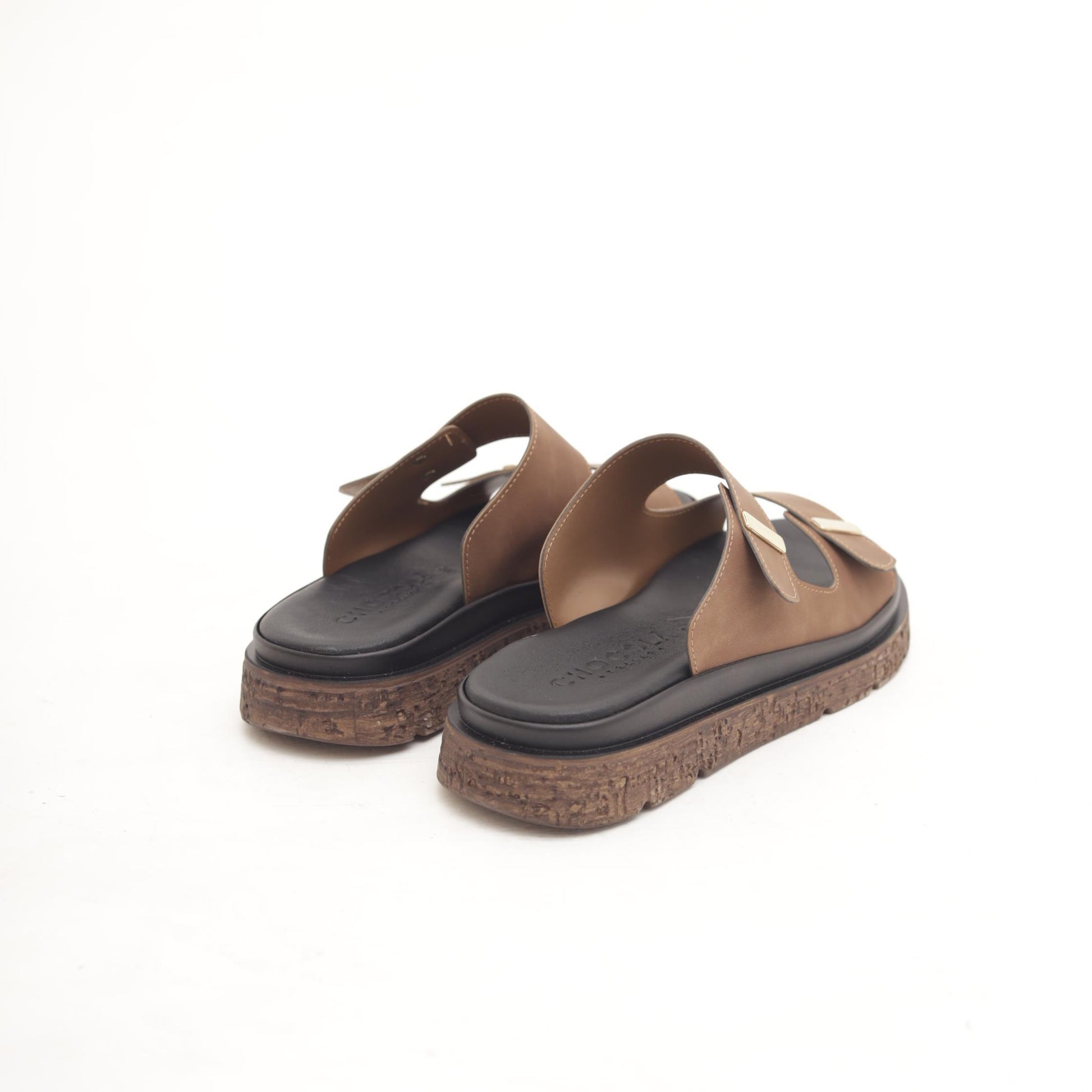 SANDALO DOPPIA FASCIA MARRONE 
