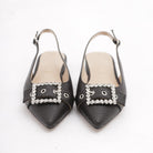 SLINGBACK CANVAS CON FIBBIA NERO 