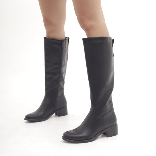 STIVALE ALTO LISCIO NERO MP356-2PUNE CHOCOLA