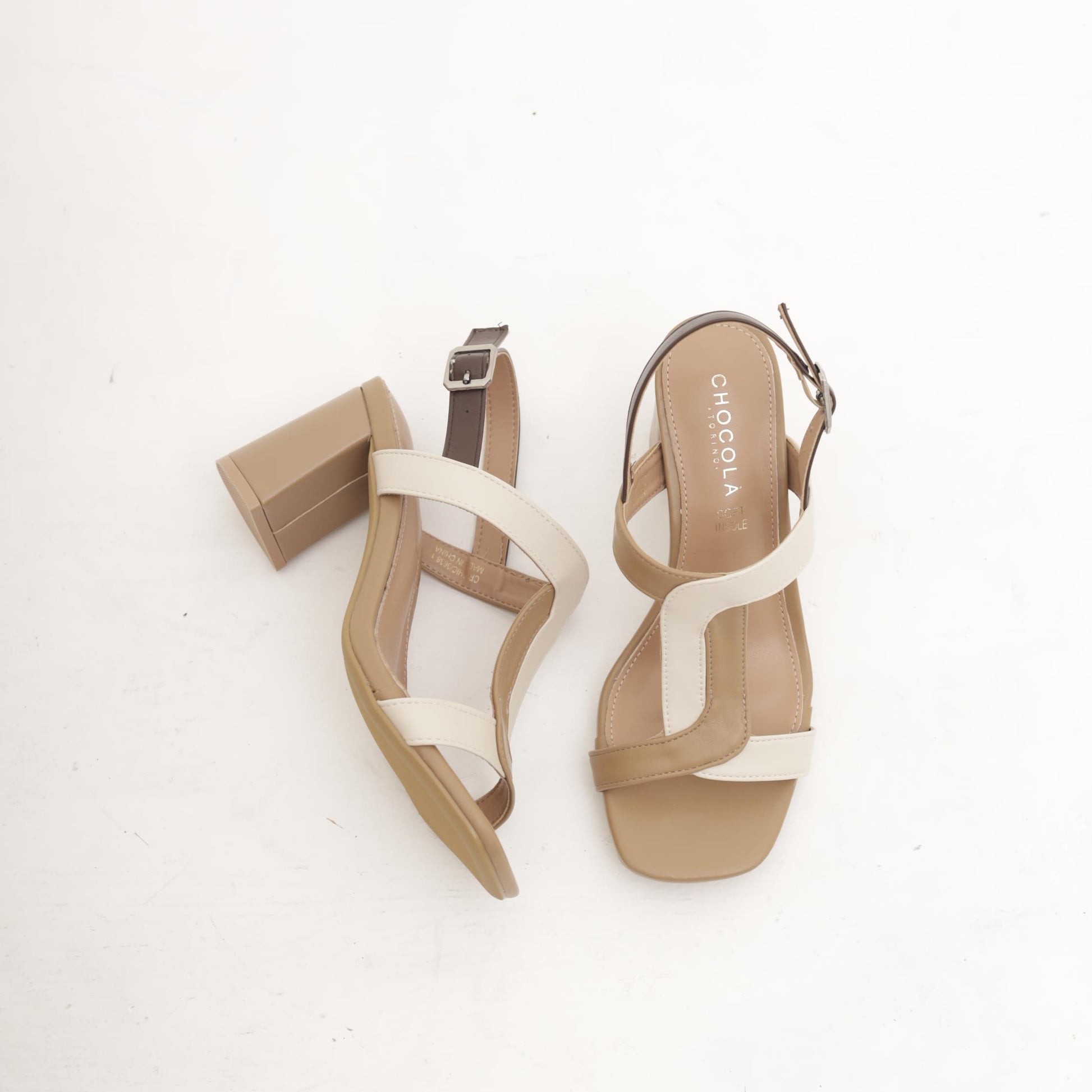 SANDALO T-BAR BICOLORE BEIGE 