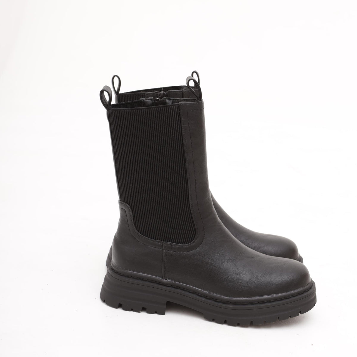 STIVALETTO ELASTICO E ZIP NERO 